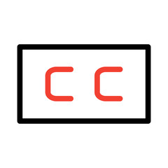 
Closed captioning icon vector image.  symbols for web and mobile applications on editable white background.
