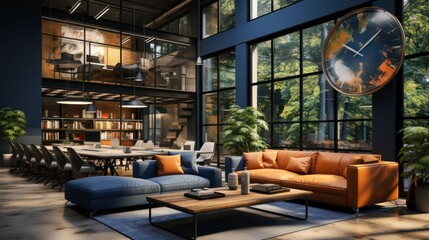 Coworking interior mockup