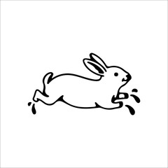 vector illustration of a jumping bunny