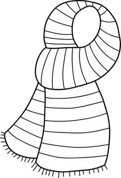 striped scarf outline clip art preview