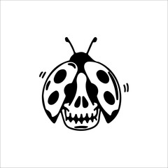 vector illustration skull bug insect concept