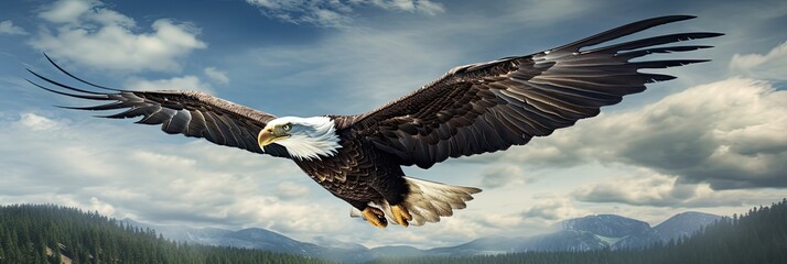 Obraz premium a bald eagle gliding in the sky Generative AI
