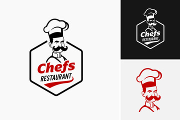 The "chef's restaurant logo design" is a graphic design asset specifically created for restaurants and chefs to use as their logo