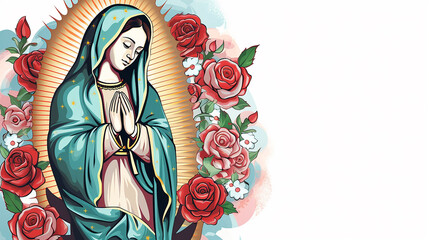 Virgem de Guadalupe simbolo religioso cristão  - obrazy, fototapety, plakaty