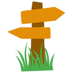 wooden direction sign
