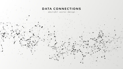 Abstract mesh vector background. Futuristic technology style card. Lines, point, planes in 3d space.