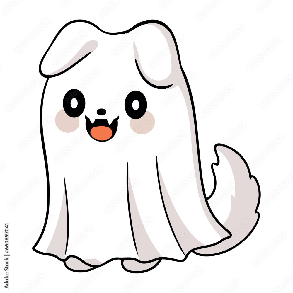 Canvas Prints halloween pet ghost dog