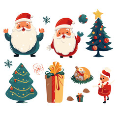 Illustration Vector set of Happy new year and Christmas