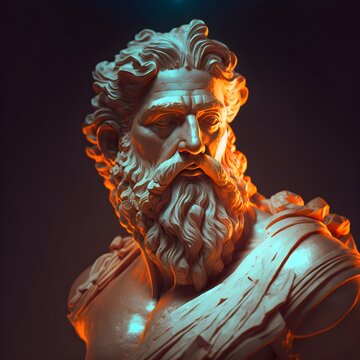 ink style art of a greek god Zeus warm lighting warm colour loose style sketch white background clean5 3D render 8K 3D modelling cell shading4 