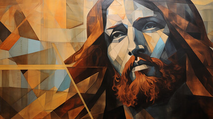 Jesus Cristo geométrico,  - obrazy, fototapety, plakaty