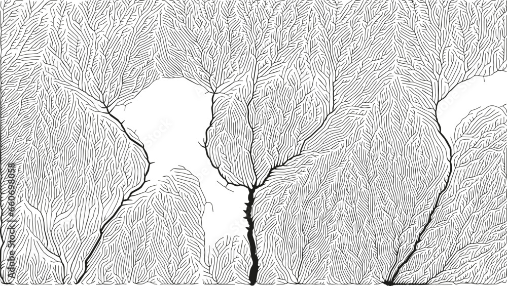 Poster growth pattern. generative branching structure. organic net of vessels texture.