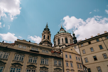 Fototapeta na wymiar tourist destination, tourism in Europe, center of the old town, Prague 1, tourist season