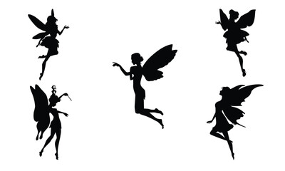 Gorgeous fairy silhouettes set