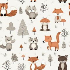 seamless pattern with animals, Generative AI 
