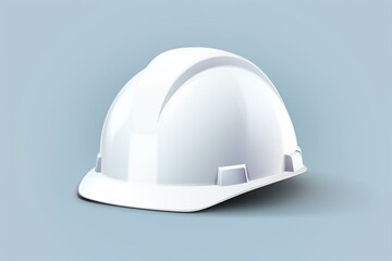 Illustration of a white construction helmet on a blank form background. Generative AI