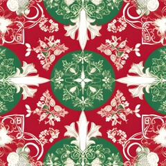 christmas seamless pattern with snowflakes