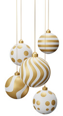 Golden Hanging Christmas Balls