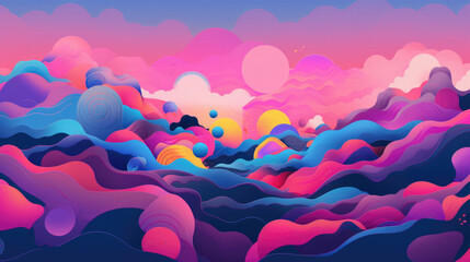 Fototapeta premium Background of colorful abstract shapes inspire