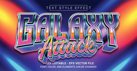 Galaxy Attack Text Style Effect. Editable Graphic Text Template.