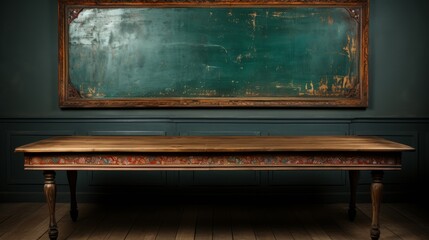 An old empty blackboard. Generative AI. 