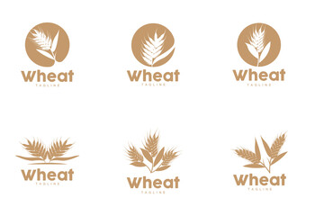 Wheat Logo Grain Design Simple Illustration Template
