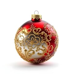 red christmas ball on white