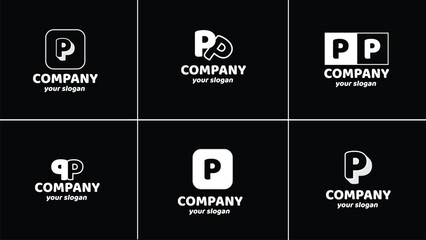 Letter P Pack Logo Funny Alphabet