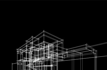 Abstract architectural background vector drawing