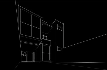 Abstract architectural background vector drawing