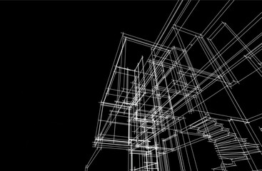 Abstract architectural background vector drawing