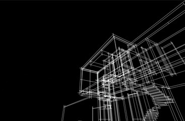 Abstract architectural background vector drawing