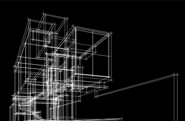 Abstract architectural background vector drawing