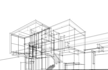 Abstract architectural background vector drawing