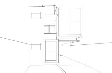 Abstract architectural background vector drawing