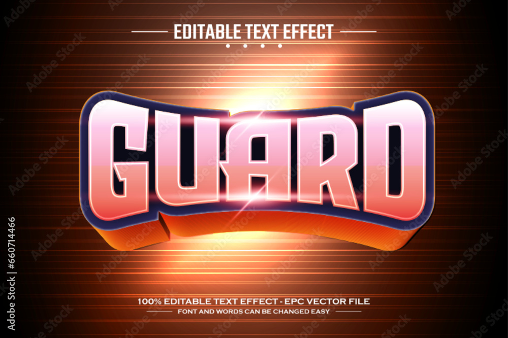 Poster guard 3d editable text effect template