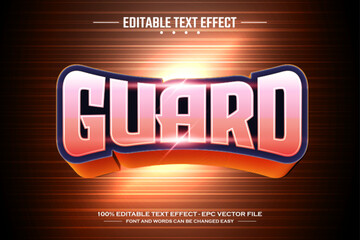 Guard 3D editable text effect template