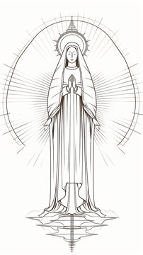 desenho de Nossa senhora aparecida, simbolo da fé cristã católica 