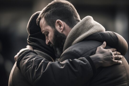 Closeup of a person comforting a friend in need, their reassuring words and actions reflecting their strong faith in being there for others.
