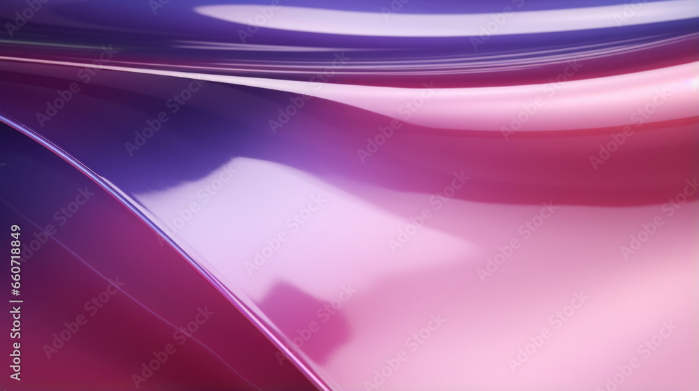 Aufkleber texture of glossy plastic, featuring a gradient of purple and pink hues. the surface is slick and sh