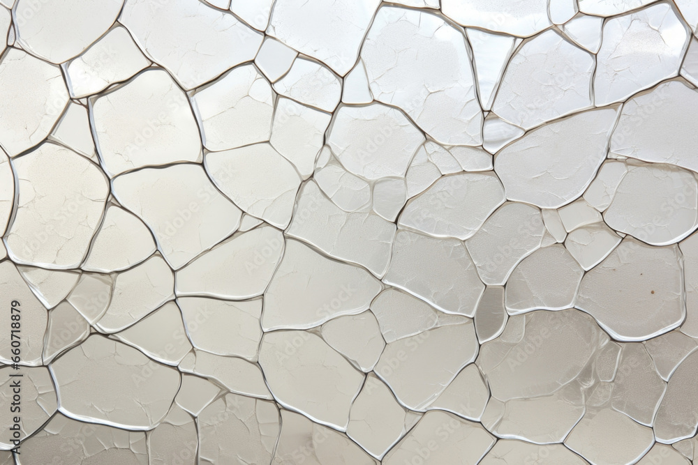 Poster texture of beveled glass with a hammered finish, showcasing a unique and organic pattern of indentat