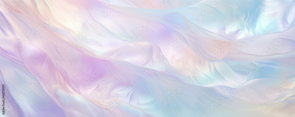 Poster texture of iridescent glass with a frosted look, creating a soft and subdued display of pastel color