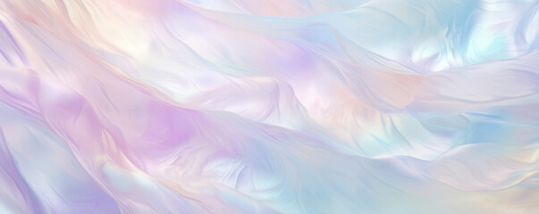Texture of iridescent glass with a frosted look, creating a soft and subdued display of pastel...