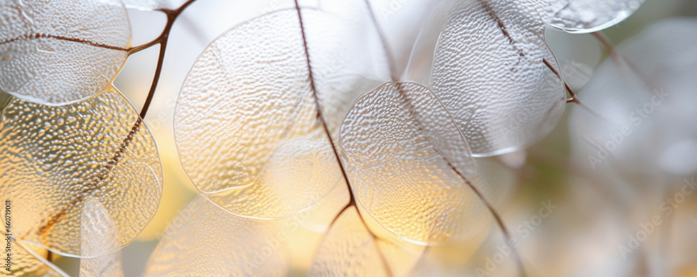 Poster closeup of seeded glass with a translucent quality, allowing light to pass through while maintaining