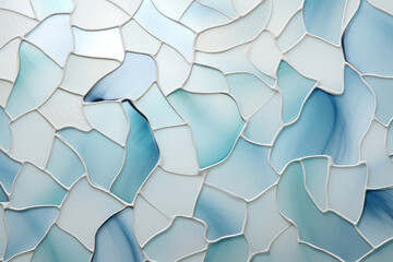 Mosaiclike texture of wavy pebbled glass, with its organic and irregular shapes adding character to the surface.