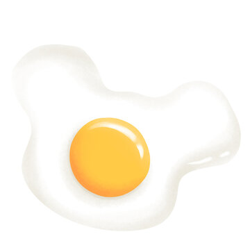 Fried Egg Illustration Watercolor Bear Shape