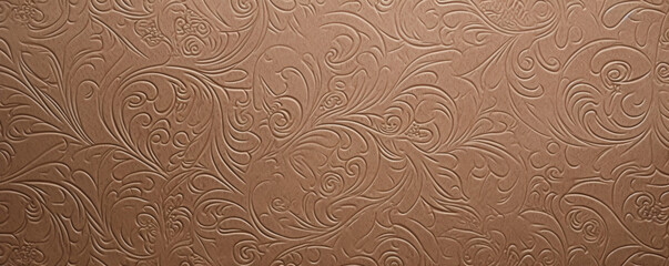 Closeup of embossed Kraft paper This texture features a raised design that adds depth and dimension to the paper. The pattern can vary from simple lines to intricate designs, giving the - obrazy, fototapety, plakaty