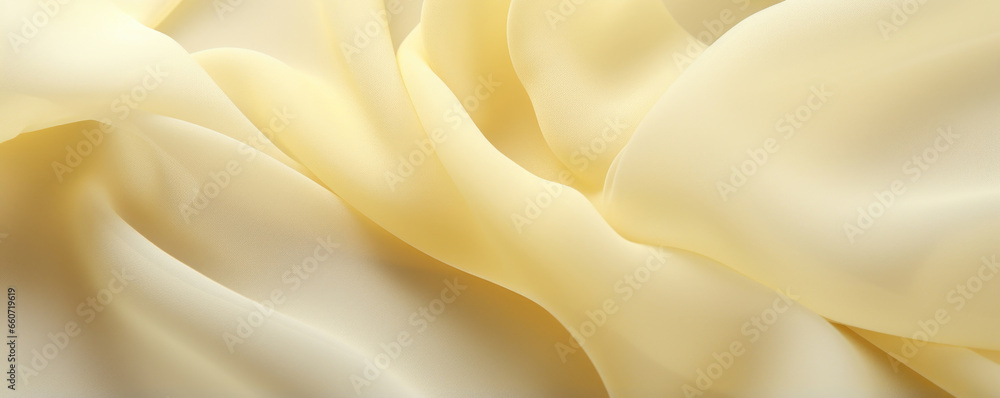 Poster texture of a pale yellow chiffon fabric with a slightly rough surface, adding a touch of texture and