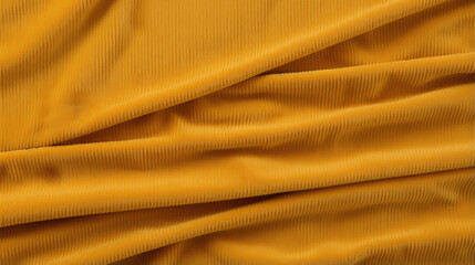 Texture of a warm, mustard yellow corduroy fabric with a noticeable nap and a soft, brushed finish.