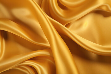Texture of a golden yellow silk with a distinct ribbed texture and a noticeable sheen. The fabric is lightweight and soft, with a silky feel that adds a touch of elegance to any garment.