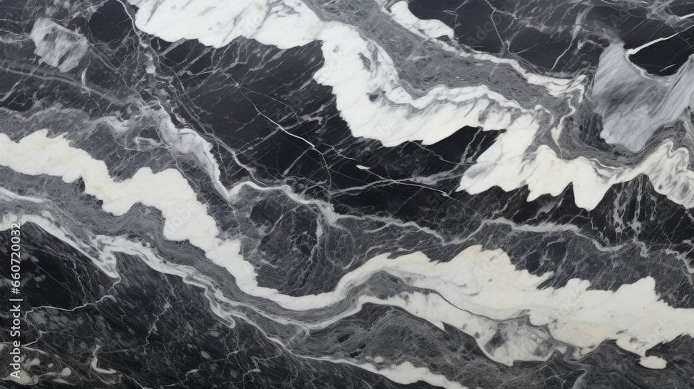 Poster texture of black marble with intricate s of white and grey swirls. the unique and unpredictable patt